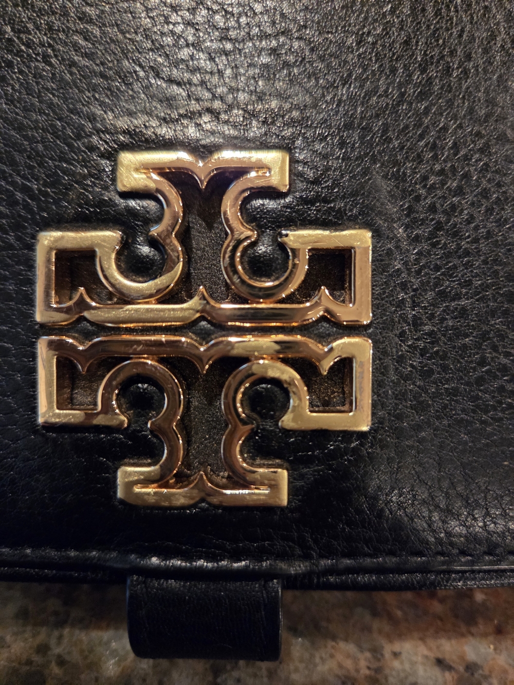 Tory Burch Black Leather Crossbody and Wristlet with Gold Logo - Picture 3 of 6